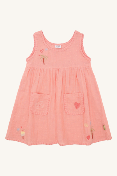 Hust&Claire - HCKaroline Dobby Kleid hellrot
